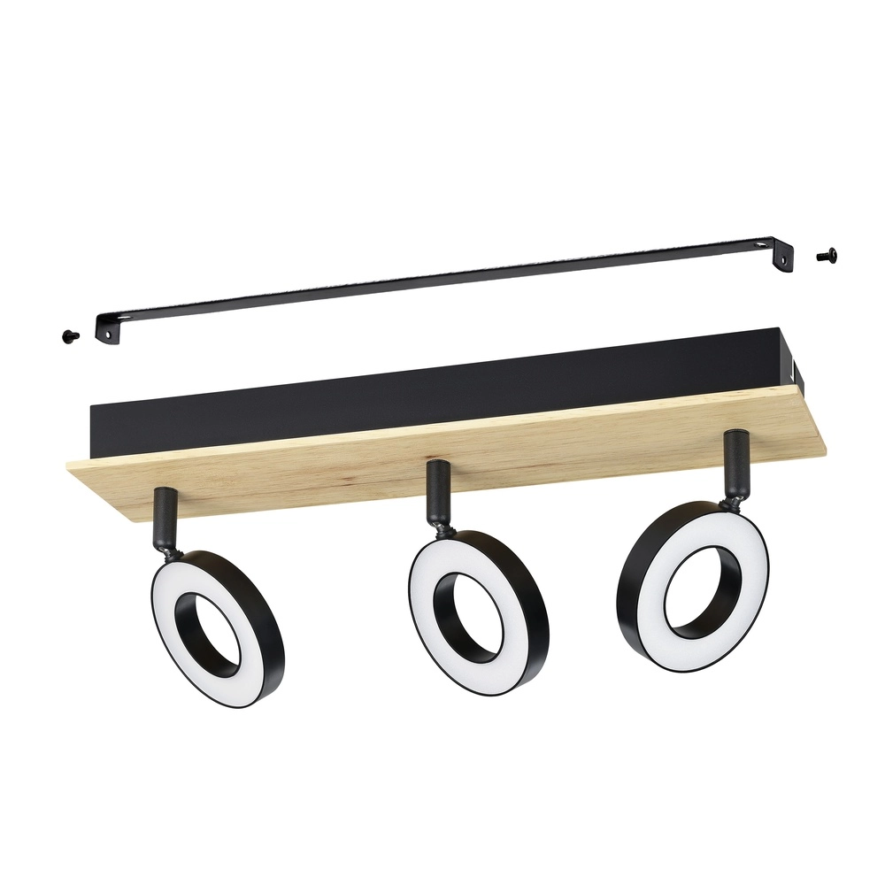 LED-Deckenlicht Rielves 3-Licht mit Holz Eglo 9008606313723