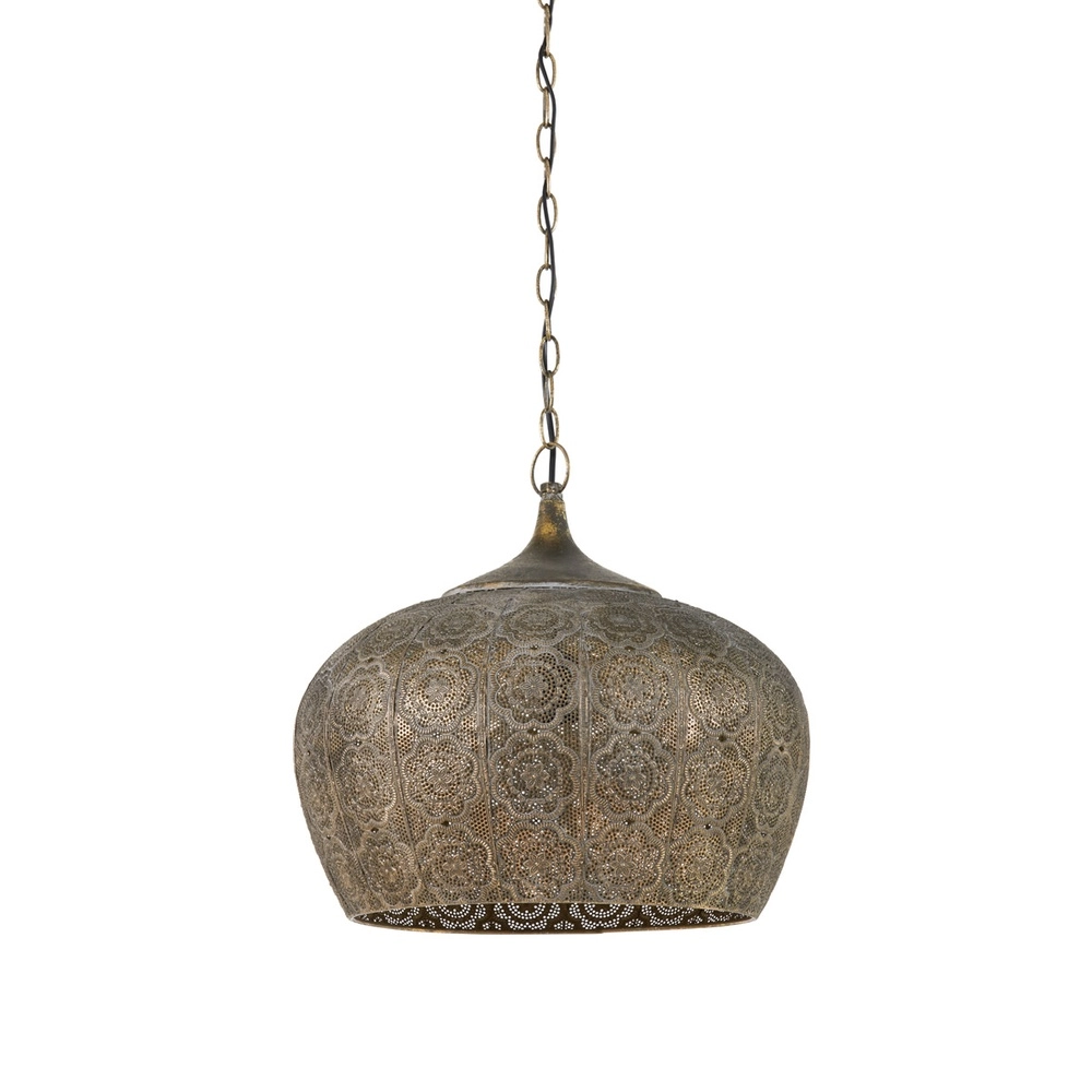 Pendellampe Emine Ø 43,5 cm braun Light & Living 8717807195342