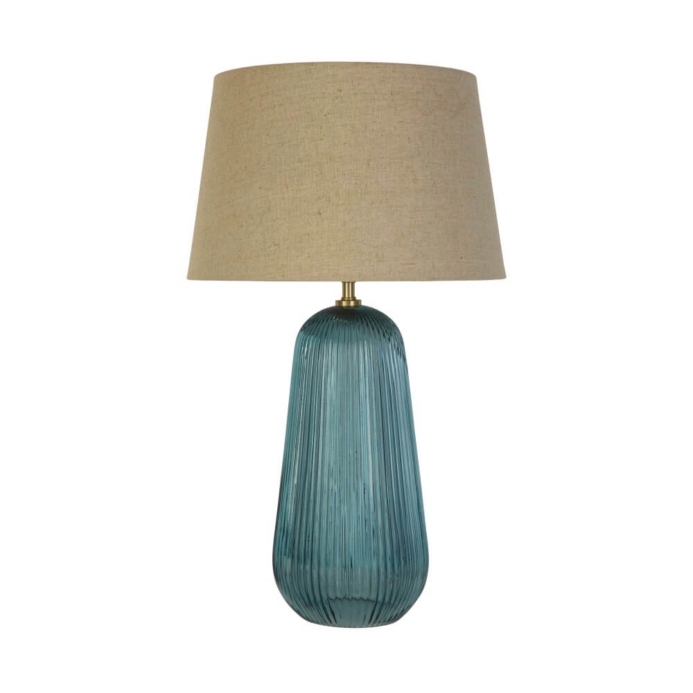 Tischlampe Cameo blaues Glas Searchlight 5053423273754