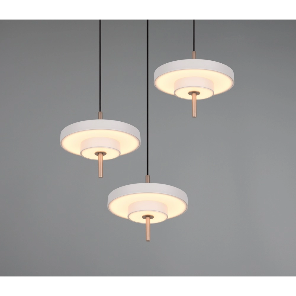 3-flammige Pendelleuchte Keaton Rund weiß Trio 4017807655407