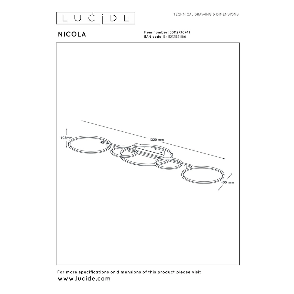 Moderne Deckenlampe Nicola Sandbraun Lucide 5411212531186