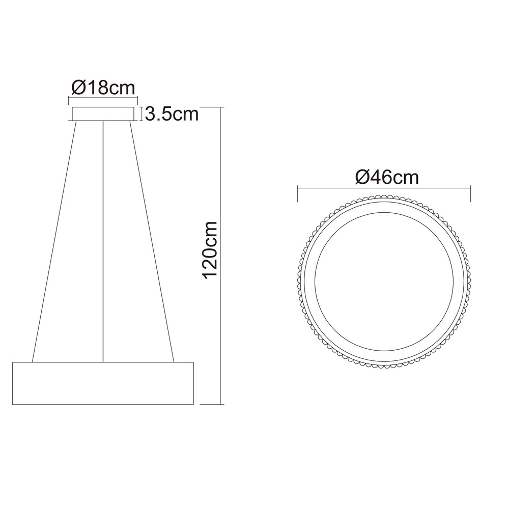 Design-Pendellampe Kemp weiße Ø 46 cm Globo 9007371566273