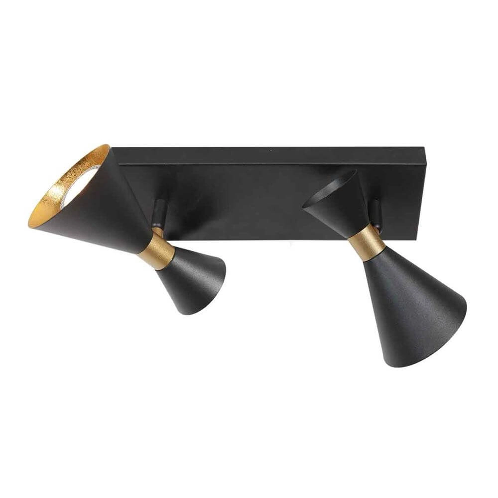 Design-Deckenleuchte Preto Schwarz mit goldenem Double