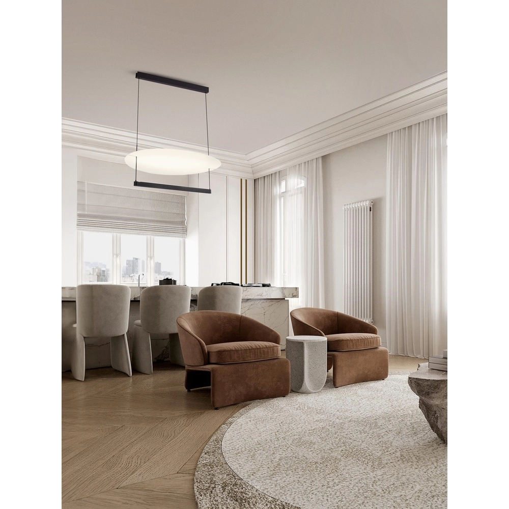 Design-Pendelleuchte Diona Ø 80cm schwarz mit weiß Lyora 5212017451446