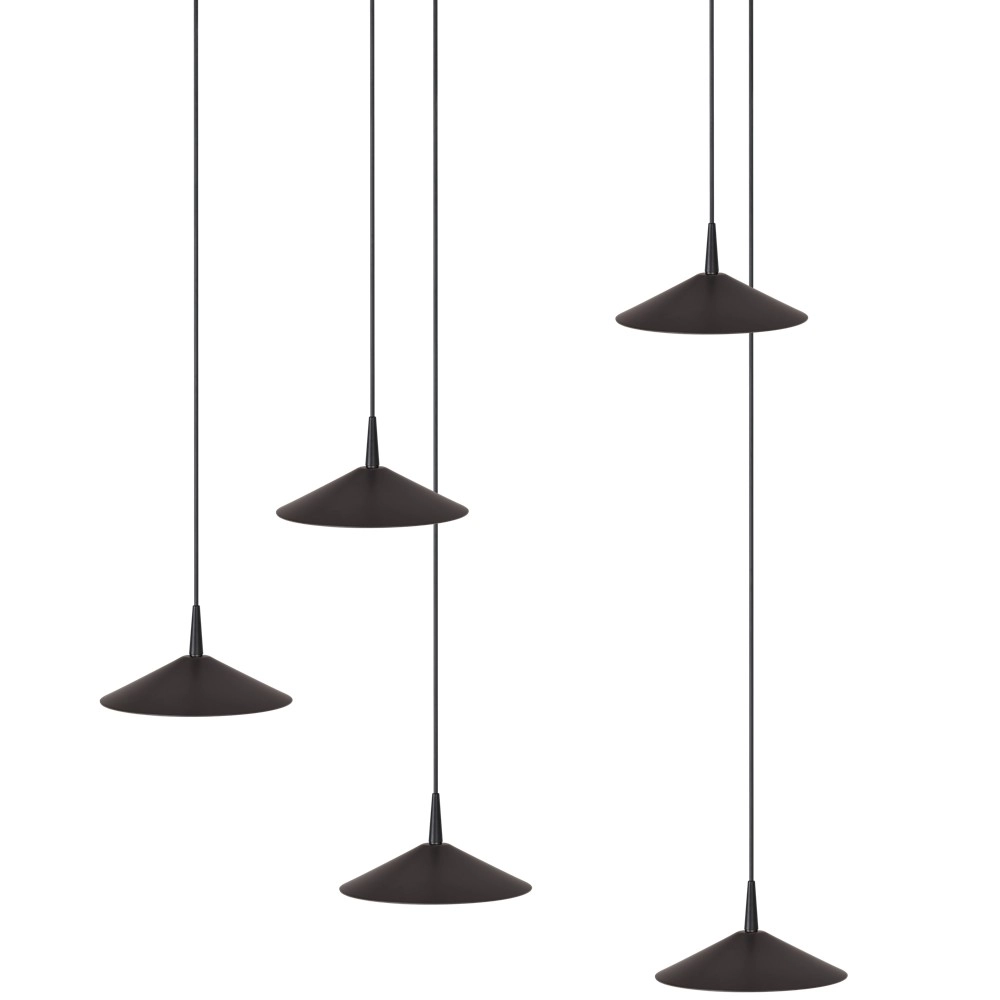 5-Licht Pendellampe Ceppo schwarz Ø 18 cm rund Masterlight 8718121358697