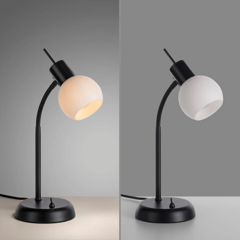 Schwarze Tischlampe Loki 1-Licht Just Light 4043689000813