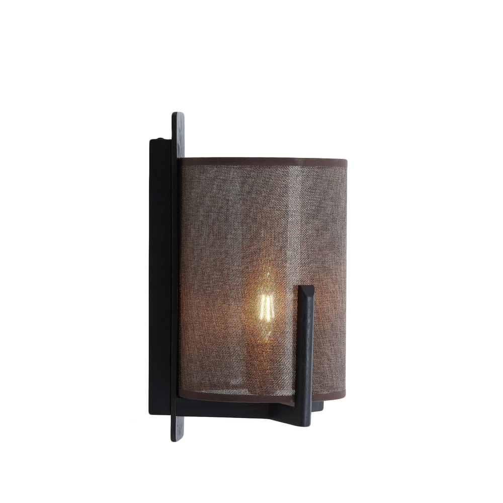 Wandlampe im dänischen Design Litto Schwarz mit Leinen Light & Living 8717807792749