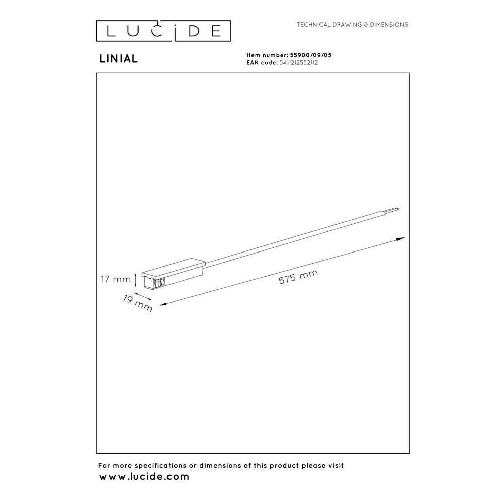 Start der Stromversorgung 1-Phase Linial Champagner Premium by Lucide 5411212552112