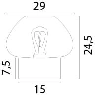 Tischlampe Genua braun mit Goldglas Ø 29cm Masterlight 8718121357195