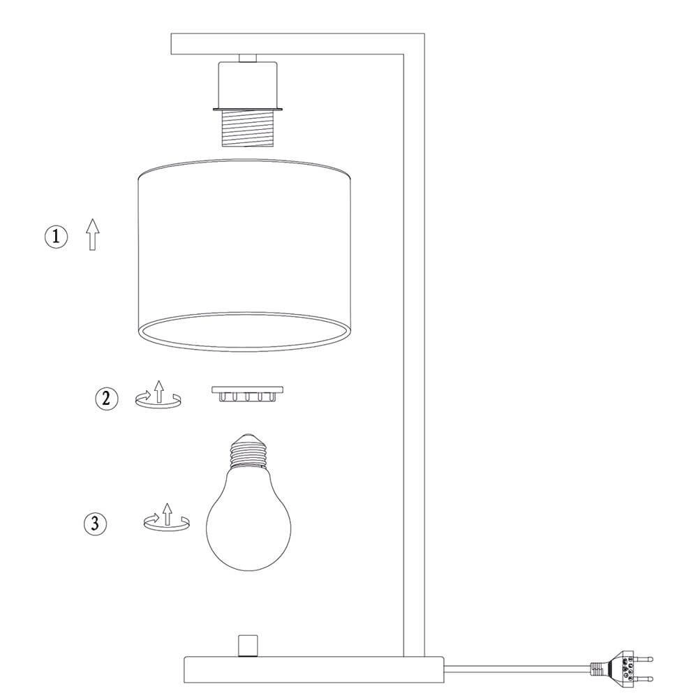 Tischlampe Stang mit Dimmer und Bambusschirm Steinhauer 8712746172140