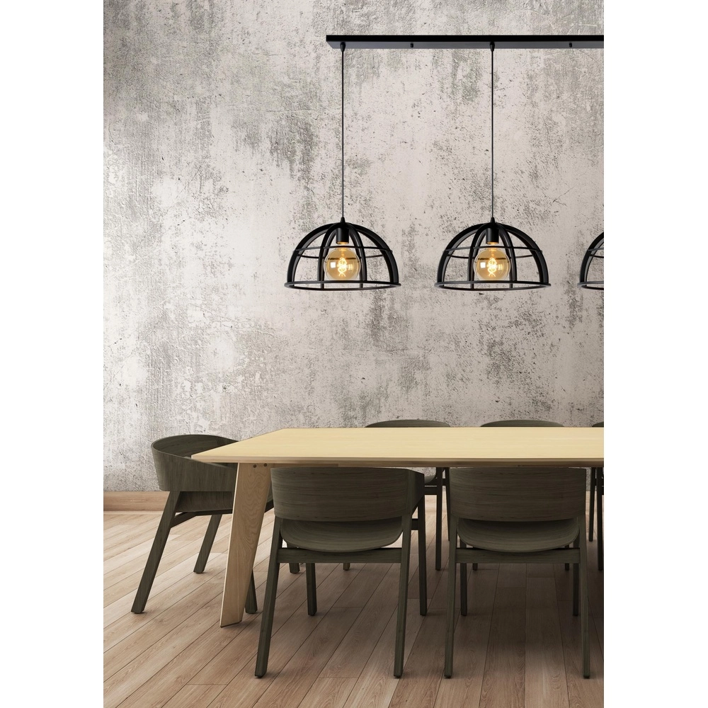 3-Licht Pendellampe Dikra Industriell Schwarz Lucide 5411212761026