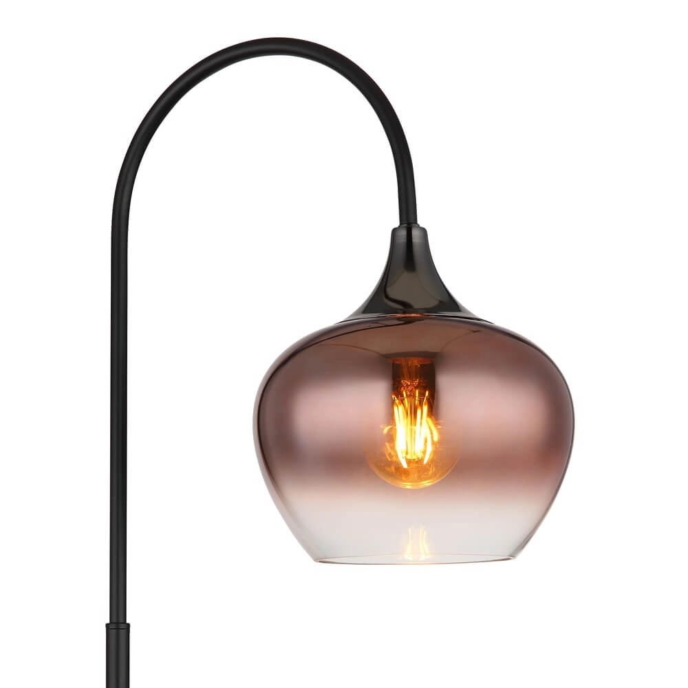 Schwarze Stehleuchte Maxy mit rotem Glas einzeln Globo 9007371459988