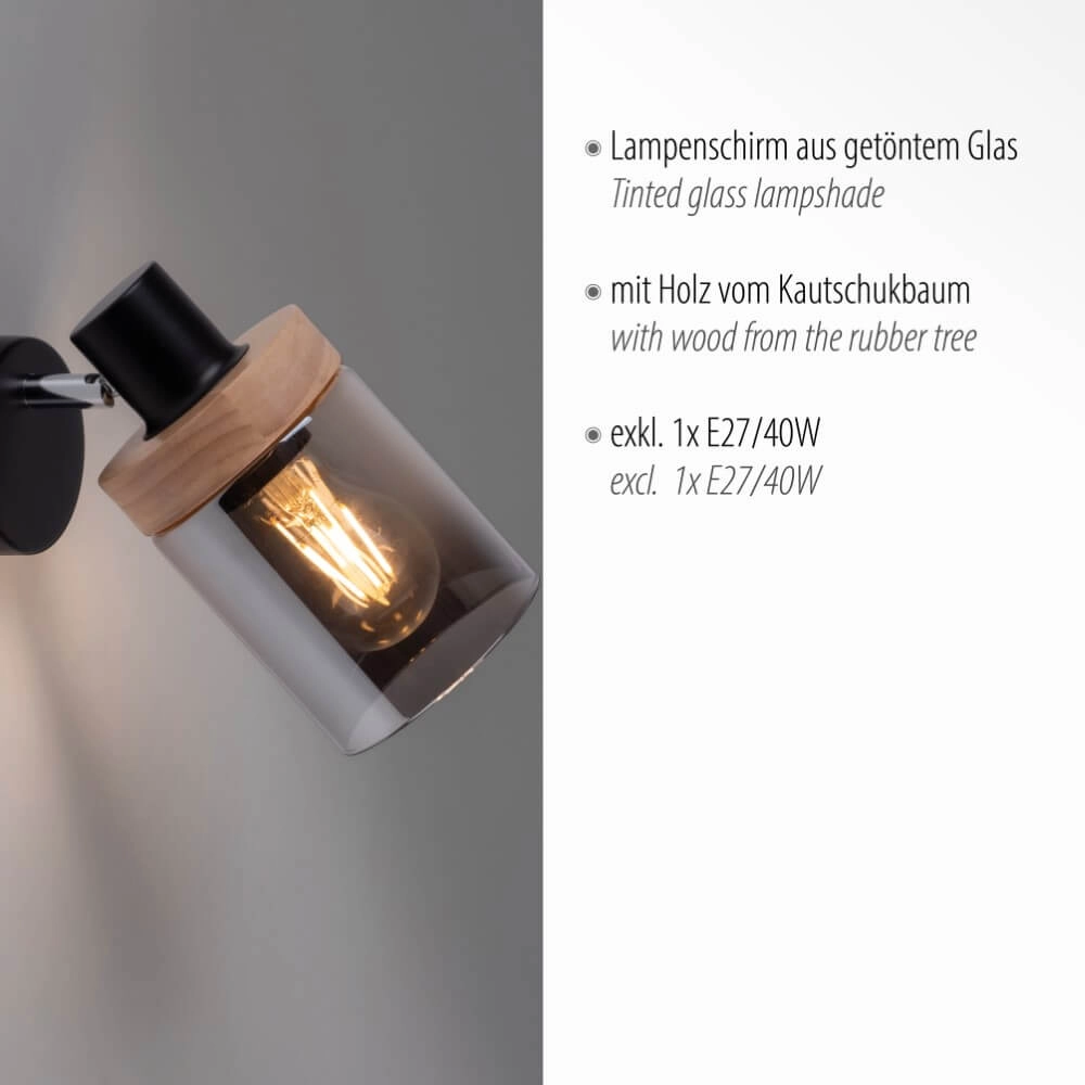 Wandleuchte Pasqual Schwarz Just Light 4043689986100