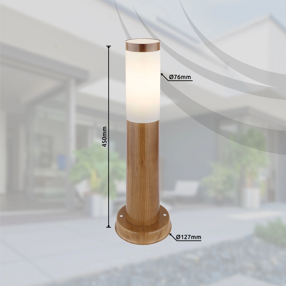 Gartenlampe Boston Holz mit Weiß Globo 9007371423132