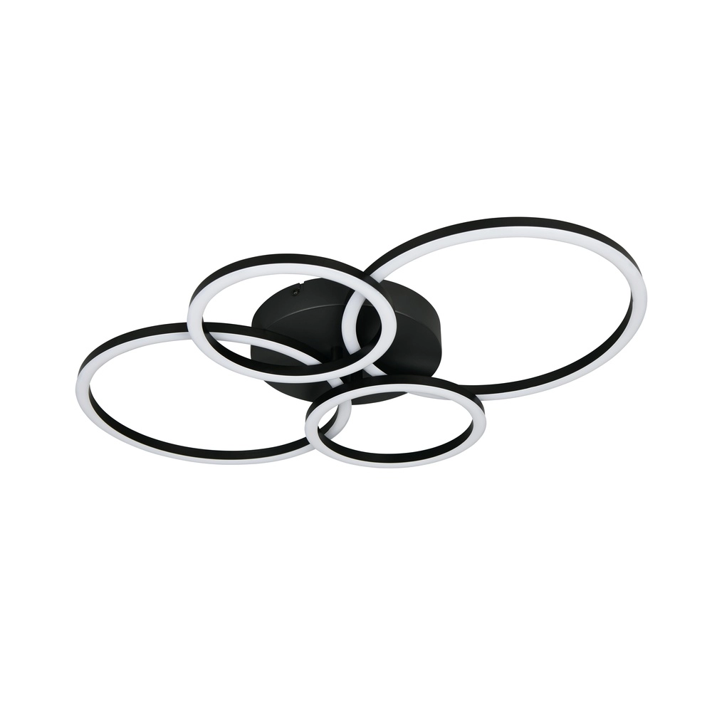 Moderne Deckenlampe Quilo Rundschwarz Trio 4017807704242