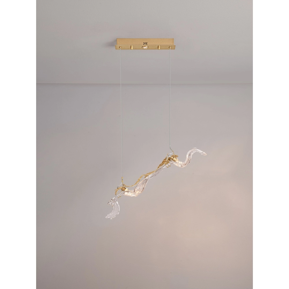 Goldene Pendellampe Avesa mit klarem Glas Lyora 5212063500419