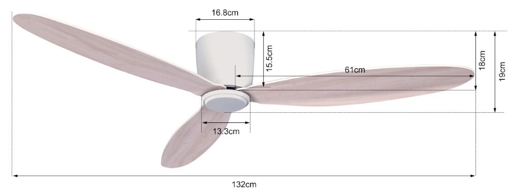 Skandinavischer Deckenventilator Airfusion Radar Ø 132cm Beacon 9333509102366