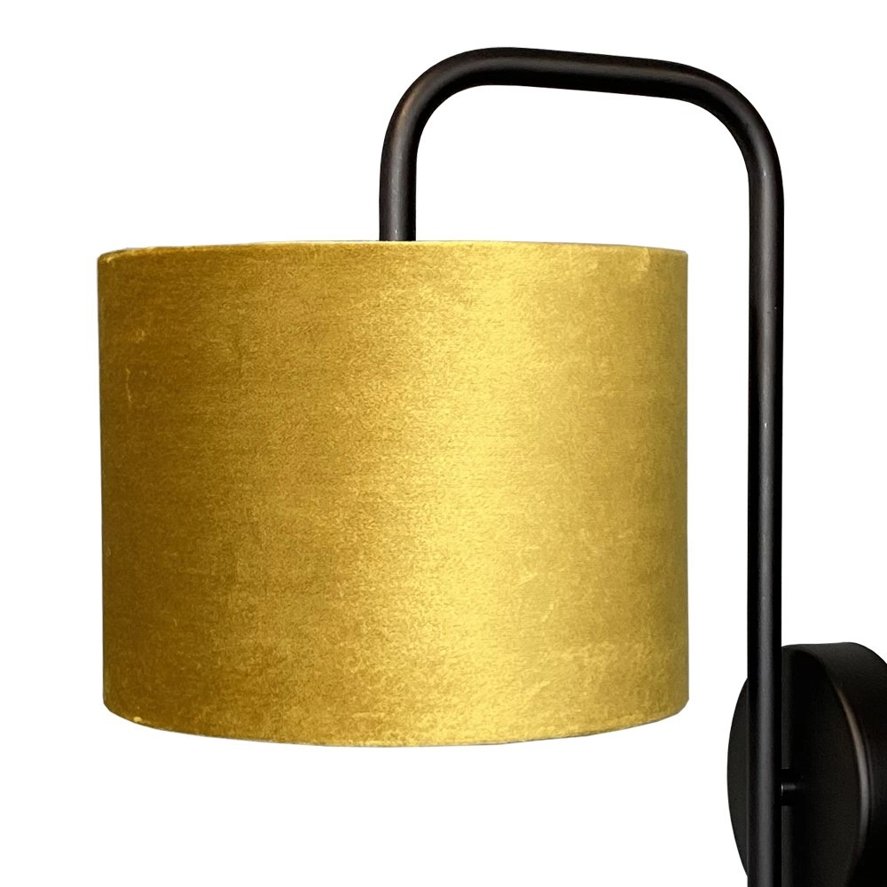 Schwarze Wandlampe Venus mit goldfarbenem Lampenschirm Masterlight 8718121251189
