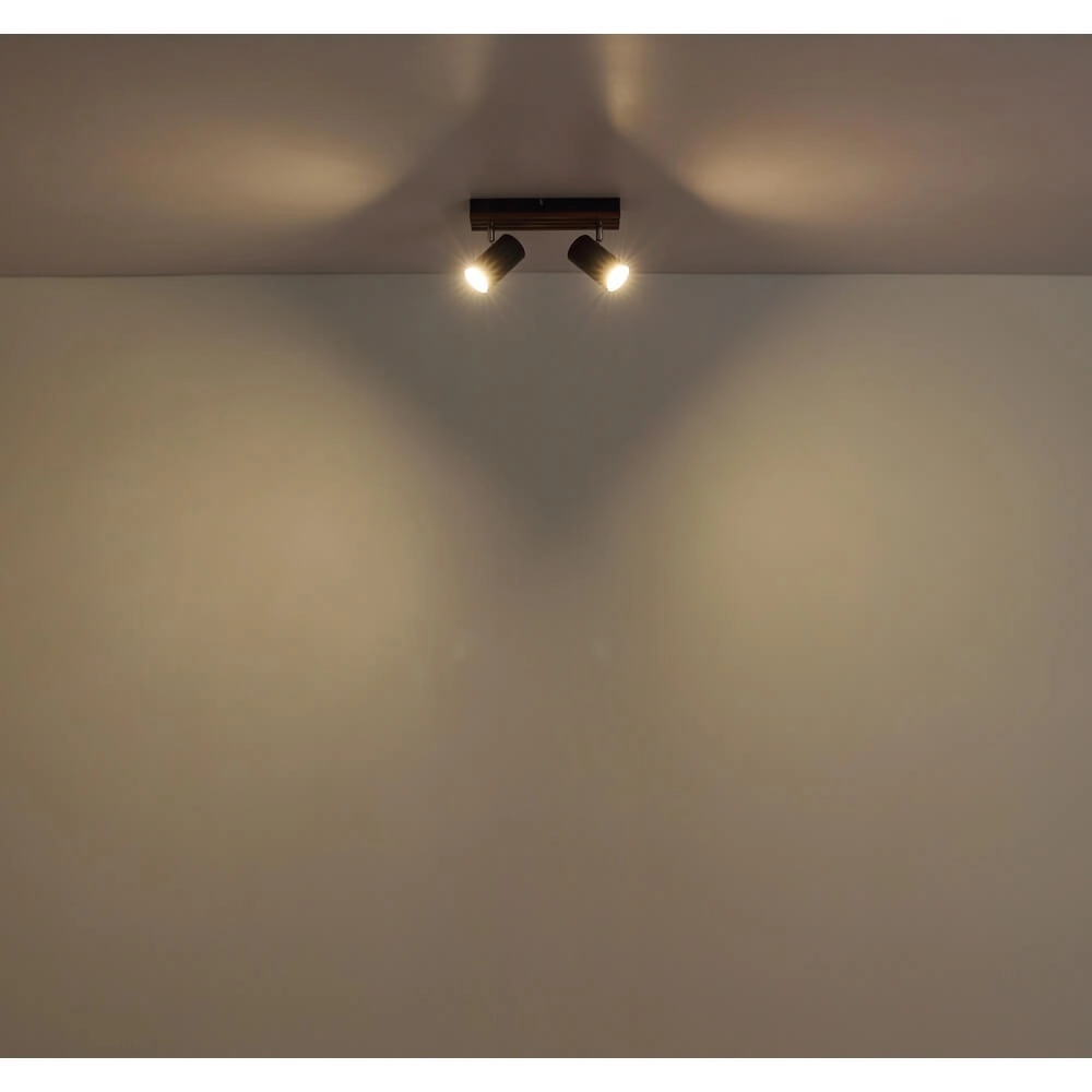 Deckenlampe Kayden Doppelzimmer schwarz mit Holz Globo 9007371528448
