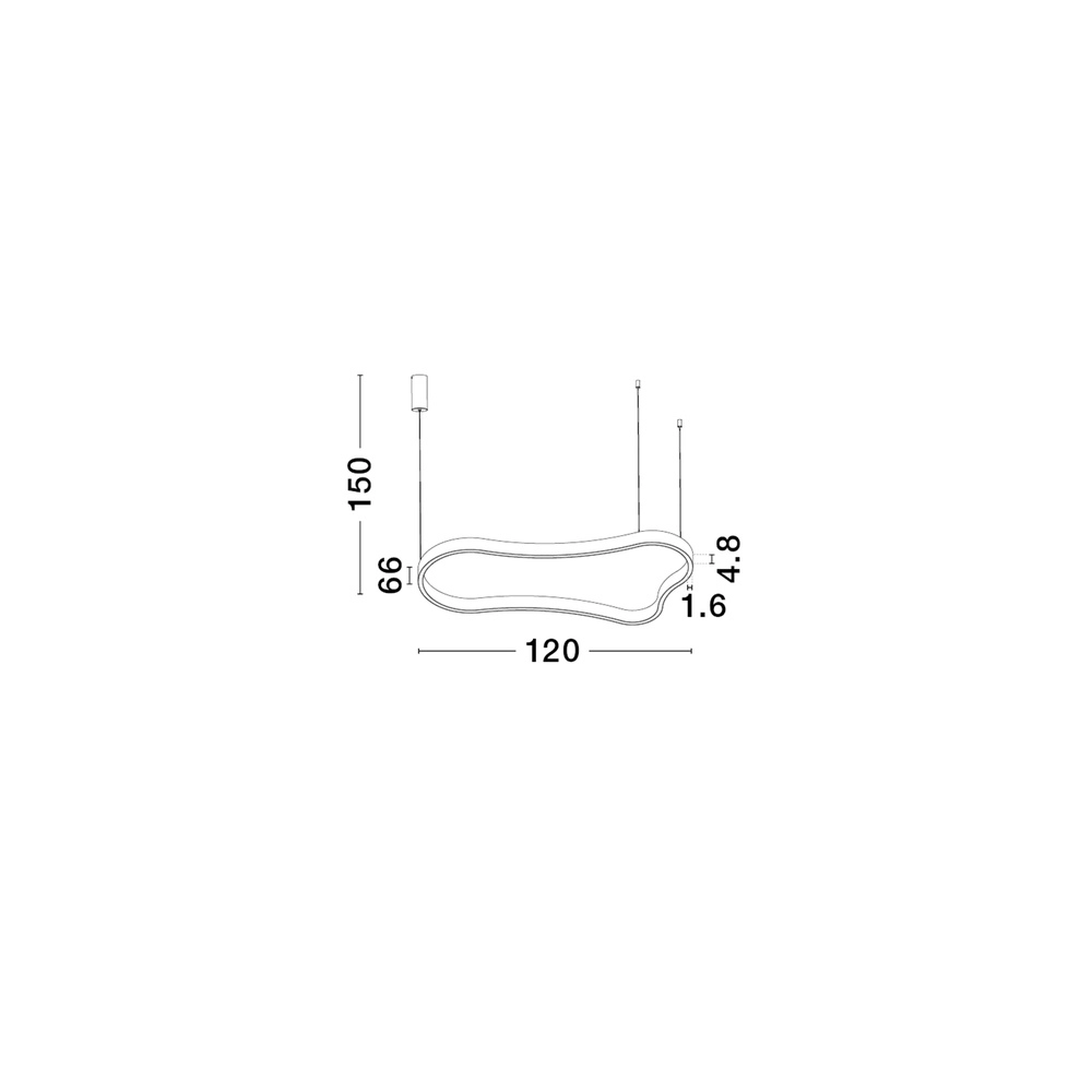 Pendelleuchte in natürlicher Form Dussa weiß 120cm Lyora 5212017463067