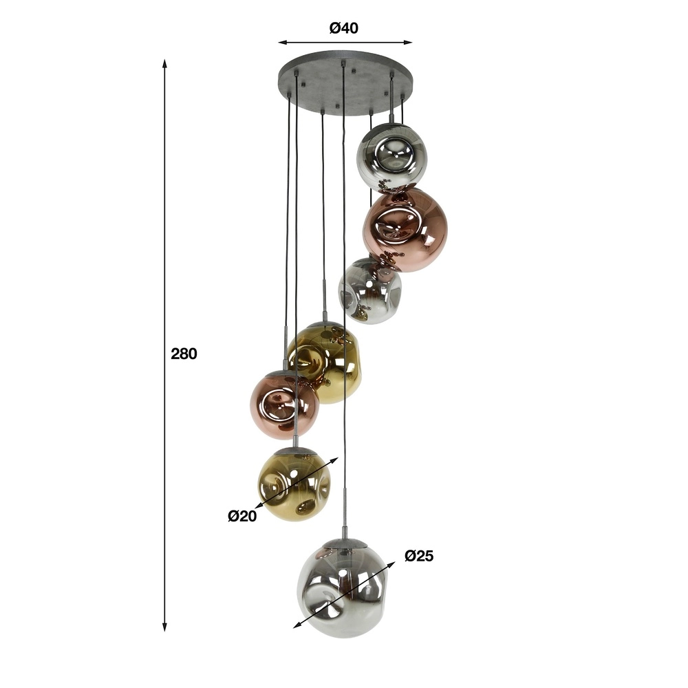 Vide Pendellampe Stellar 7 Glaskugeln Lyora 8716803511699