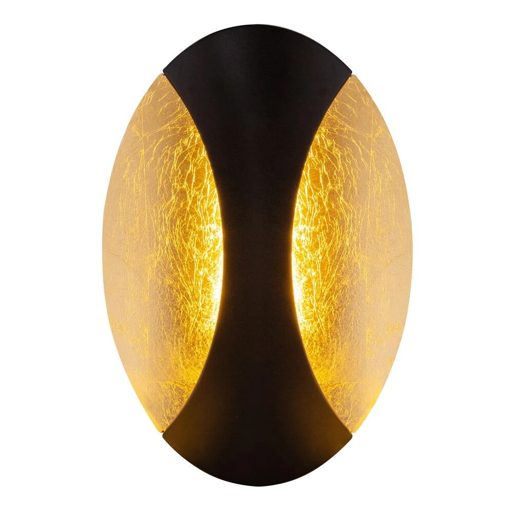 Design-Wandleuchte Alexandra schwarz mit gold Globo 9007371395453