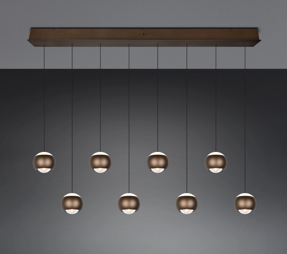 8-Licht LED-Pendellicht Orbit Esstisch – Platinbraun Trio 4017807686616