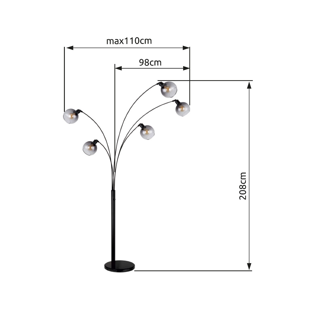 Stehlampe Seymour Schwarz Globo 9007371457229