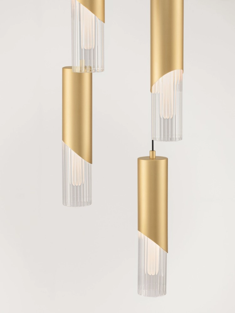 Design-Pendellampe Modesto Ø 33cm goldene 5-Licht Lyora 5212063501454