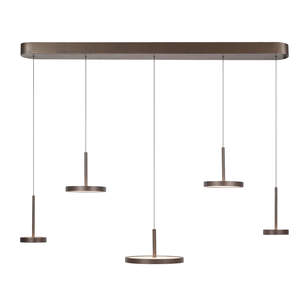 Elegante Pendellampe Falcon Choco Brown 5-Lichter