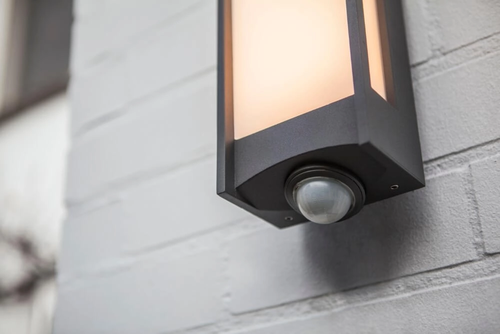 Anthracite wall lamp Qubo with sensor Lutec 6939412048307
