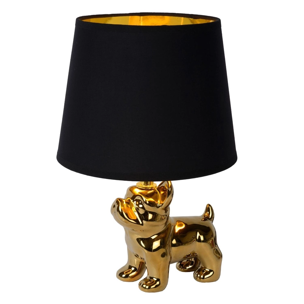Tischlampe Extravaganza Sir Winston Hundegold mit Schwarz Lucide 5411212134097