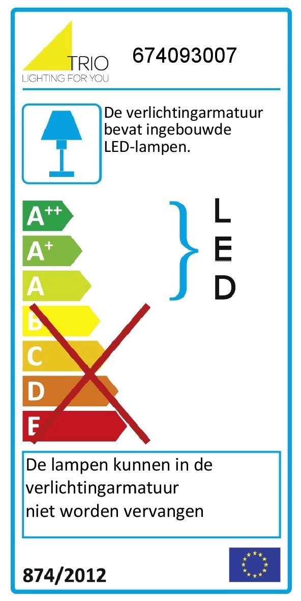 LED-Deckenleuchte Phoenix 45 cm - 3000k - grau Trio 4017807363647