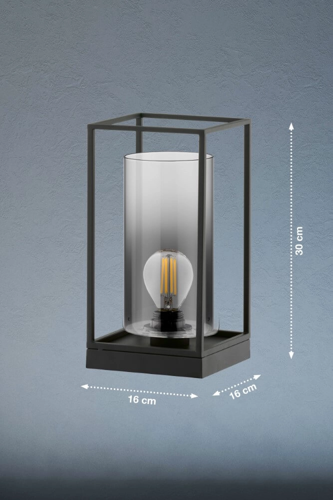 Tischlampe Samu Rauchglas Fischer & Honsel 4003694506229