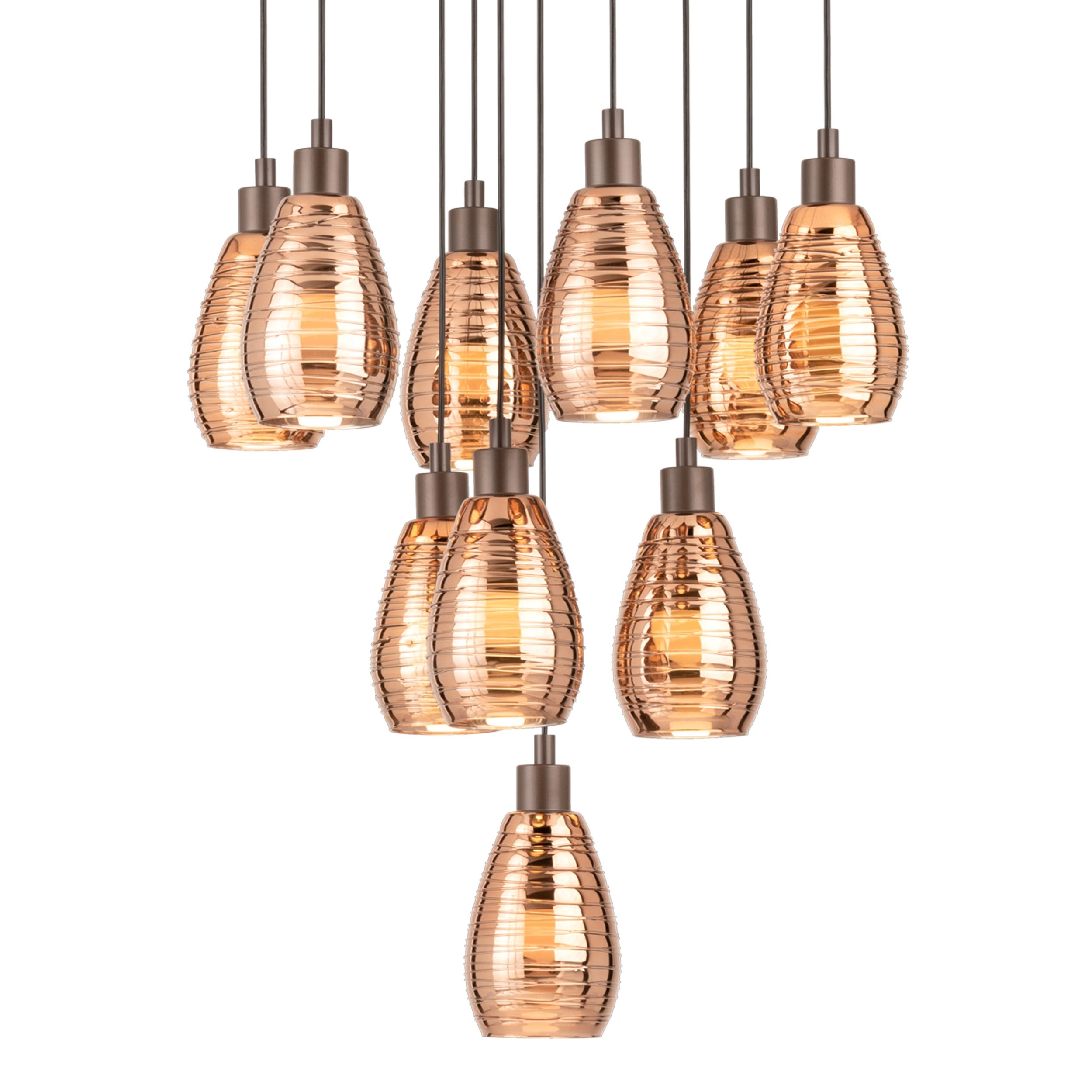 Pendelleuchte Siracusa 10 Lichtbraun mit Kupferglas Stars of Light 9002759395094