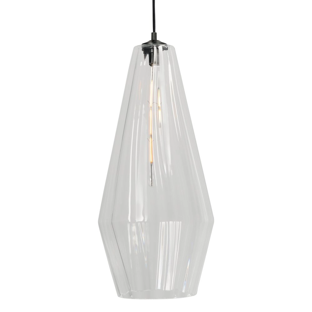 Schwarze Hängelampe Diamond 27cm mit klarem Glas Masterlight 8718121259185