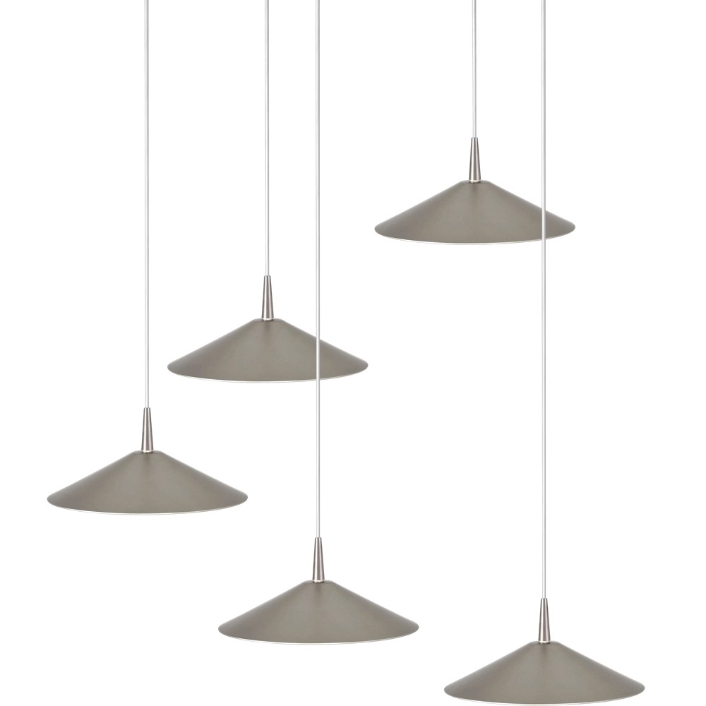 5-Licht Pendellampe Ceppo Nickel Ø 22 cm rund Masterlight 8718121358789