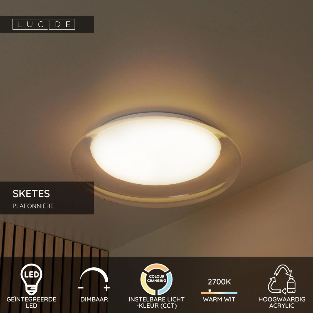 Deckenlicht Sketes transparent Ø 35,2 cm Lucide 5411212782908