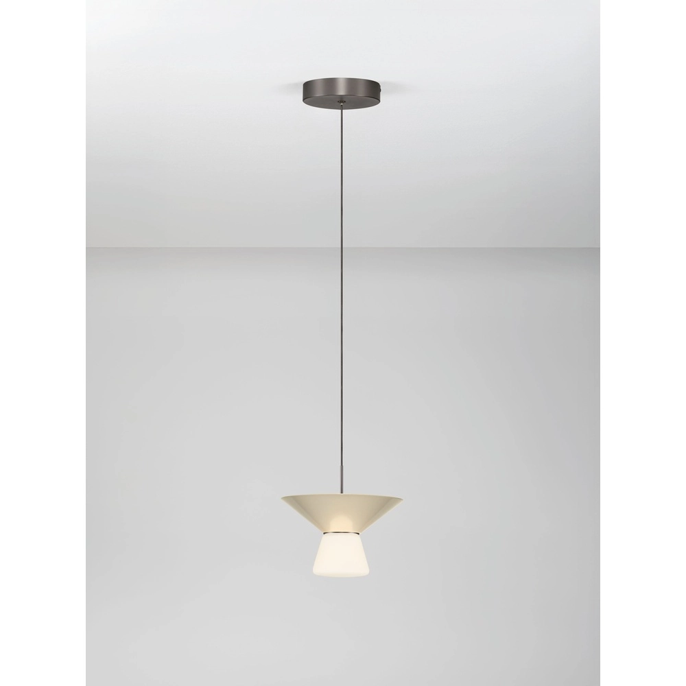 Design-Pendellampe Baris weiß mit grauem Ø 22 cm Lyora 5212017495273