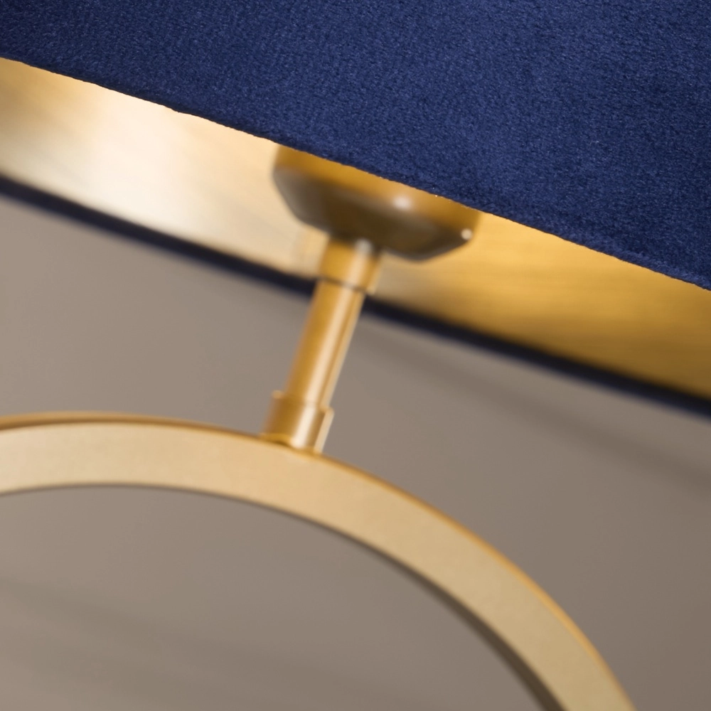 Tischlampe Elegant Bronze mit blauer Kappe Searchlight 5053423304960