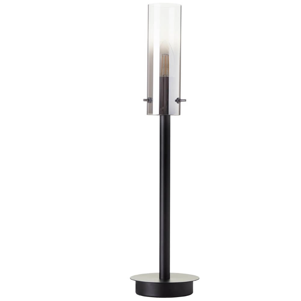 Tischlampe Glasini schwarz mit Rauchglas Brilliant 4004353429538