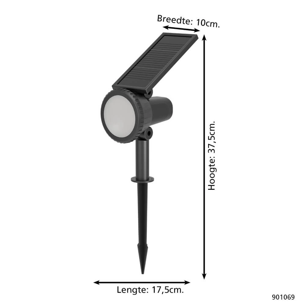 Solar-Spike-Spot Sambuco Schwarz Eglo 9008606297962