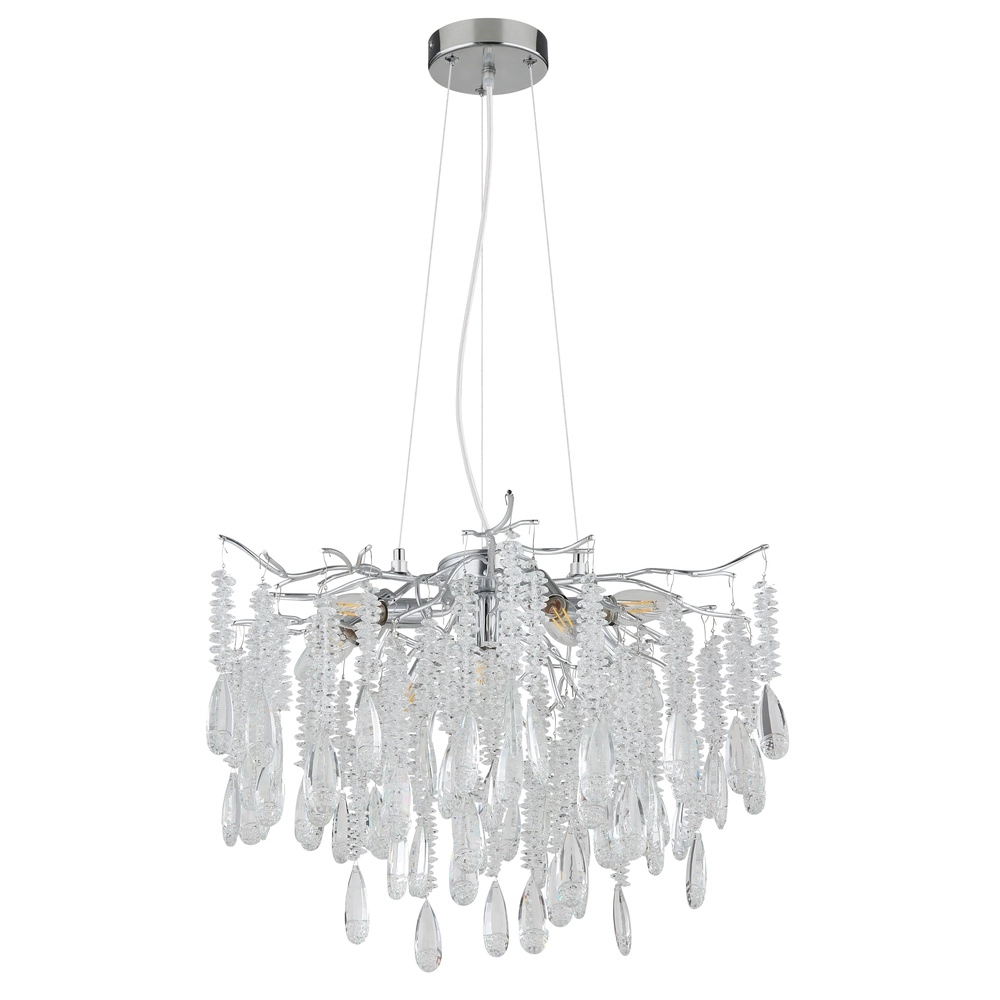 Pendellampe Kinga silbergrau Ø 60cm Globo 9007371572984