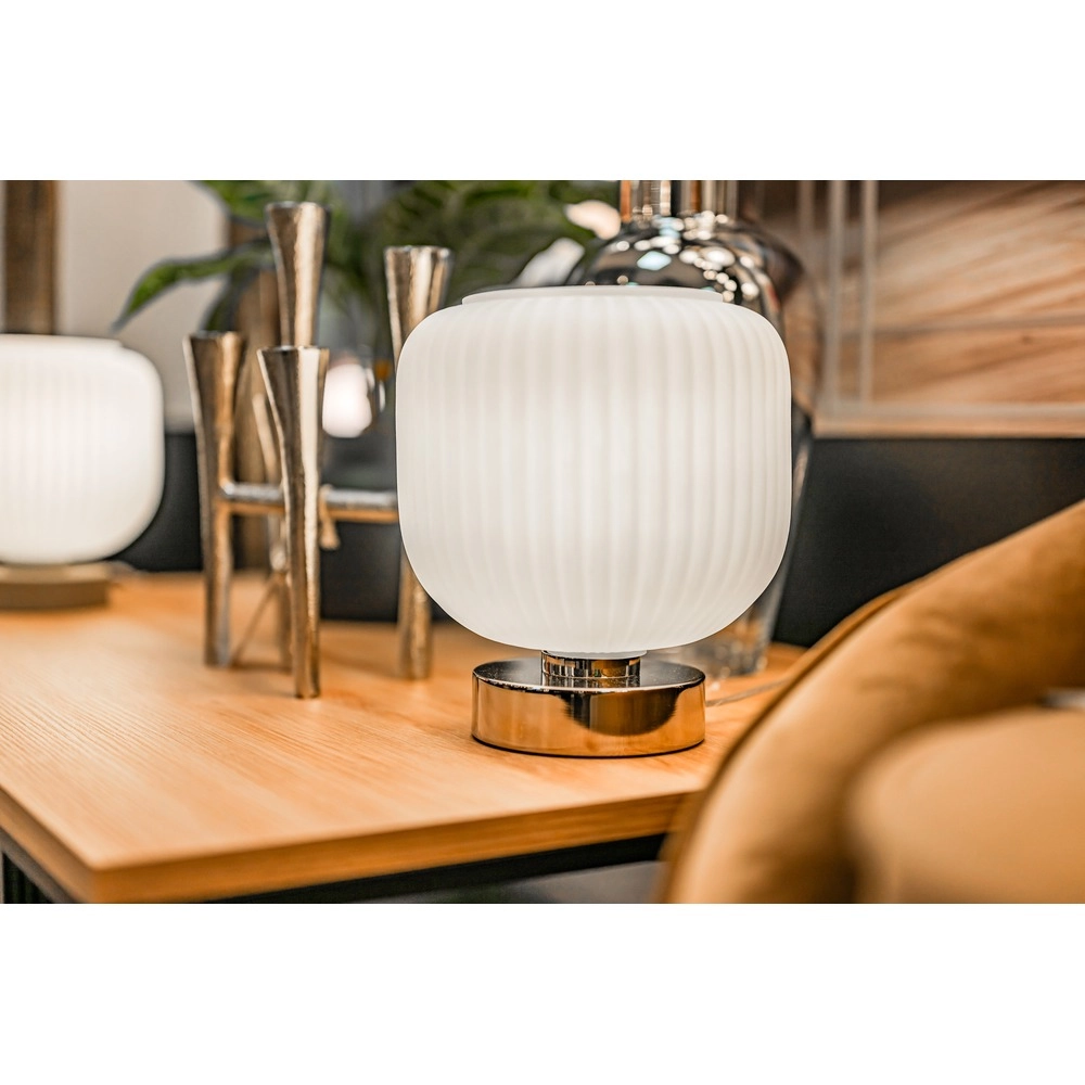 Design-Tischlampe Dasmina chrom Ø 20cm