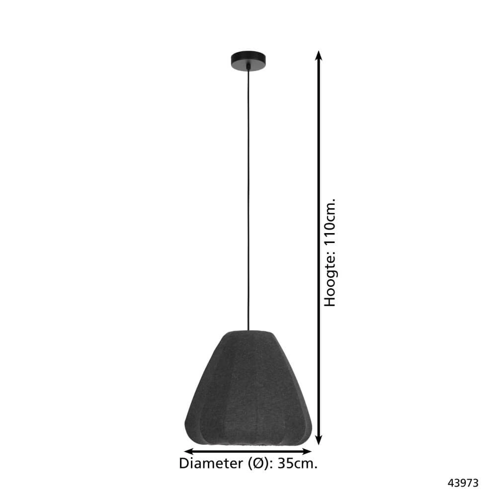 Hängelampe aus Stoff Barlaston Ø 35cm Eglo 9002759439736