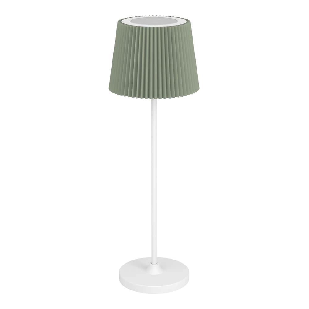 Tischlampe Leonero weiß mit grün