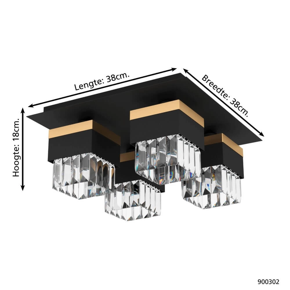 Designer-Deckenleuchte Barrancas schwarz mit gold Eglo 9008606242764