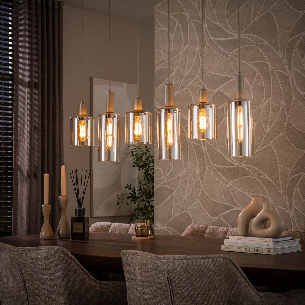 Design-Pendellampe Sepiora 6-helles Sandbraun Lyora 8716803515291