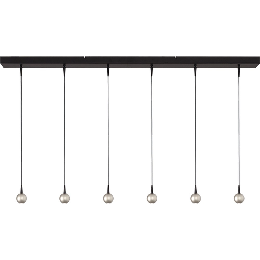 6-Licht Pendellampe Talana schwarz mit Nickel Ø6cm DTW