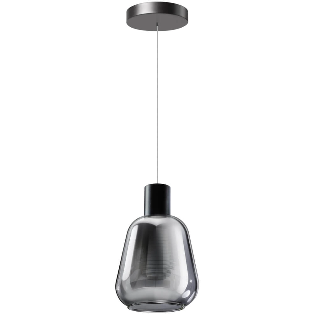 Hängelampe aus Glas Gary schwarz mit Rauchglas ETH 8720195302193